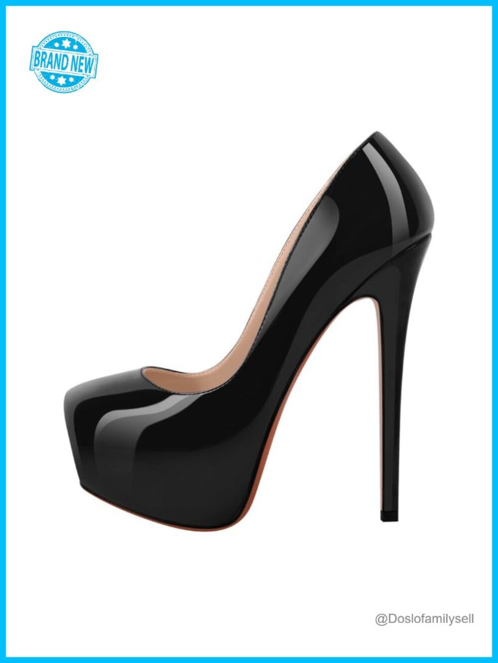 Richealnana Platform Stiletto High Heel Pumps Slingback Round Toe Vegan Party